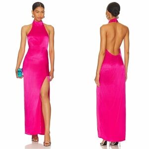 SNDYS Halter Maxi in Hot Pink